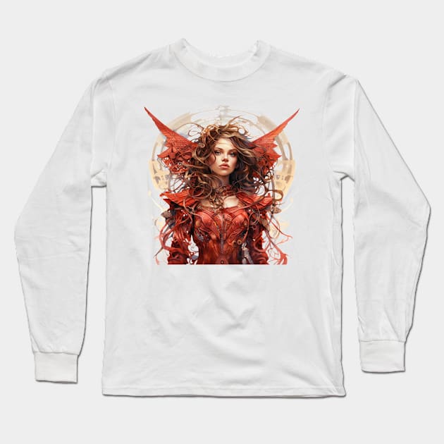 Steampunk Angel #9 Long Sleeve T-Shirt by Chromatic Fusion Studio